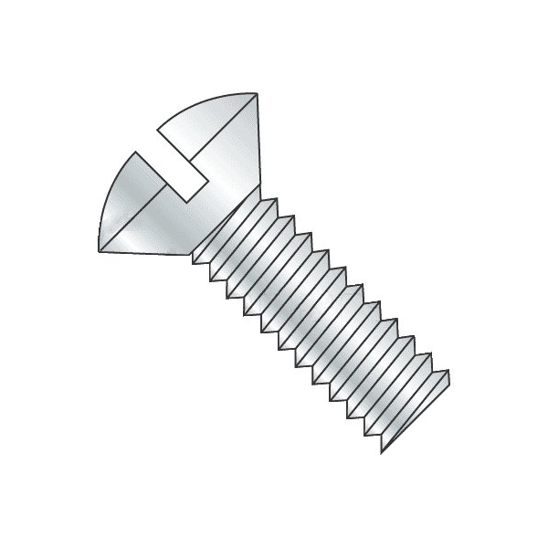 Newport Fasteners #6-32 x 3/4 in Slotted Oval Machine Screw, Zinc Plated Steel, 12000 PK 653297-12000 - main